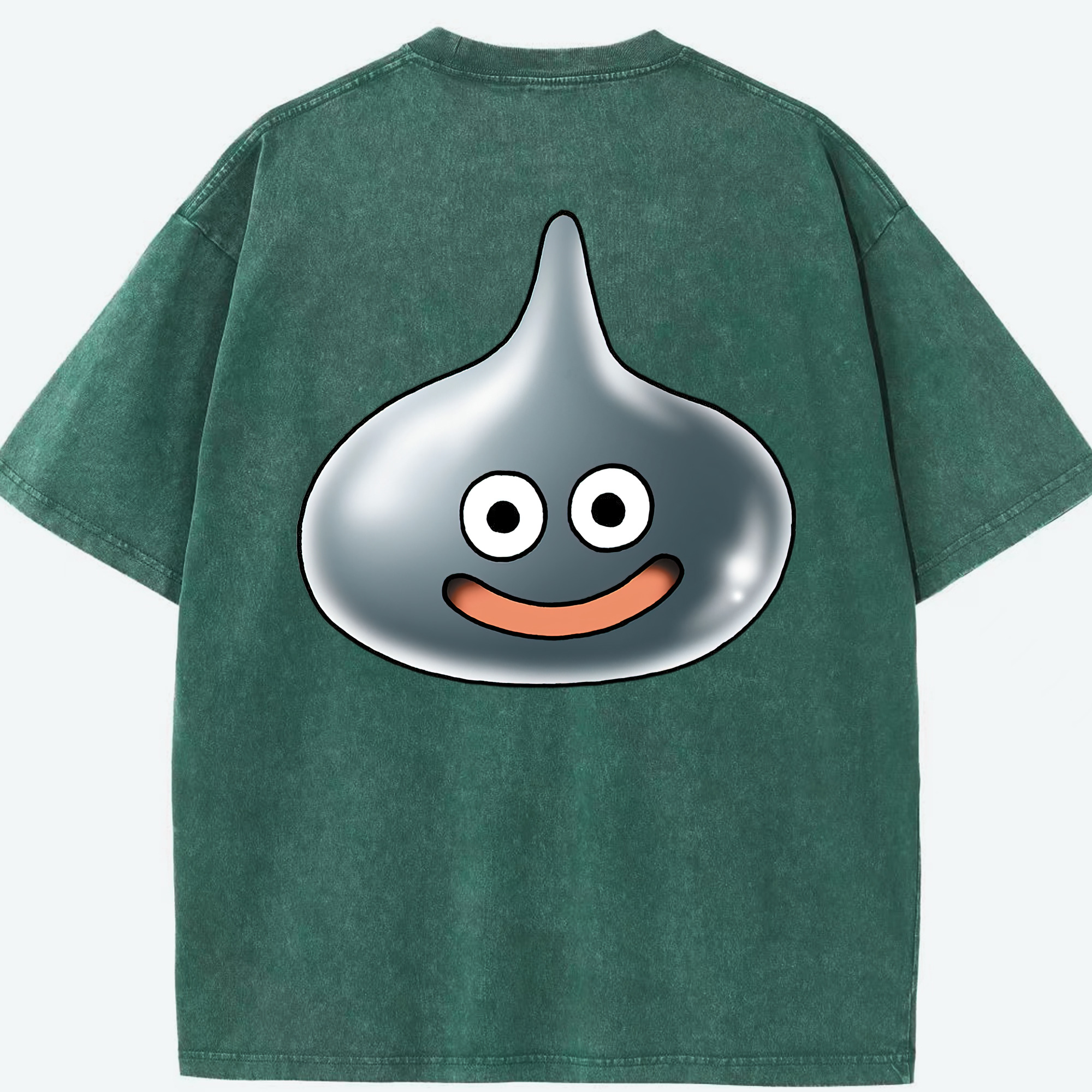 （画像用） ドラゴンクエスト Doragon Kuesuto Dragon Quest 綿100% ヴィンテージ風 半袖Tシャツ（背面プリント）
